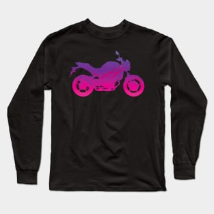 Suzuki motorcycle synthwave gradient Long Sleeve T-Shirt